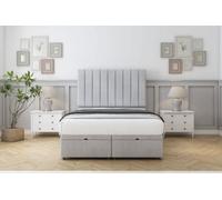 Comfort Tokyo Silver Naples Ottoman Bed Base With 54" Floor Standing Headboard 3' Single