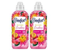 Comfort Tropical Lily Fabric Conditioner 780ml 26 Wash Floral Laundry Softener with Long Lasting Fresh Fragrance for Clothes, Towels & Bedding (Pack of 2)