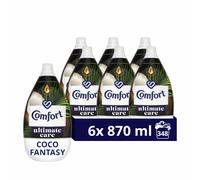 Comfort Ultimate Care Coco Fantasy Ultra-Concentrated Fabric Conditioner bottle made of 100% recycled plastic* for complete clothes protection 6x 870