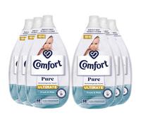 Comfort Pure Ultimate Fresh & Mild Ultra-Concentrated Fabric Conditioner dermatologically tested fabric softener gentle next to sensitive skin 58 washes (870 ml) - Multipack of 6