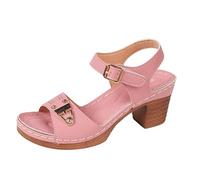 comfort walking sandals for women summer sandles Heels Scandals For Women High Heels Open Toe Cover Heel Suede Sandals Women's Platform Wedge Sandals Womens Rubber (7.5)