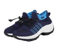 Comfort Wear Orthowear Shoes for Women, Comfort Wear Shoes for Women, Air Cushion Ortho Stretch Cushion Sho ES for Wo Men with Insole Plantar Fasciitis (Blue,10.5)