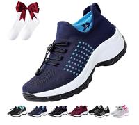 Comfort Wear Orthowear Shoes for Women,Comfortwear Ortho Shoes for Women Plantar Fasciitis,Comfortwear Ortho Stretch Cushion Shoes (Blue,6.5)