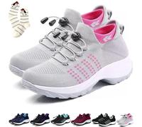 Comfort Wear Orthowear Shoes for Women, Comfortwear Ortho Stretch Cushion Shoes, Orthopedic Shoes Wide Width Fit (Regular-Gray Pink, Adult, Women, 8, Numeric, UK Footwear Size System, Medium)