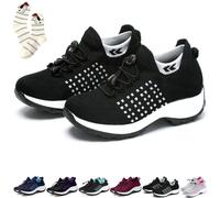 Comfort Wear Orthowear Shoes for Women, Comfortwear Ortho Stretch Cushion Shoes, Orthopedic Shoes Wide Width Fit (Regular-Black White, Adult, Women, 4, Numeric, UK Footwear Size System, Medium)