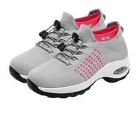 Comfort Wear Orthowear Shoes for Women Thick Bottom Orthopedic Air Cushion Lightweight Shoes Fashion Mesh Breathable Chunky Walking Non Slip Comfortable Running Sneakers A Grey