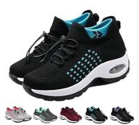 Comfort Wear Orthowear Shoes for Women, Women Walking Shoes Slip on Trainers,Lightweight,Anti-Slip,Arch Support,Breathable (Black Green, 38)