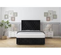 Comfort Winchester Black Naples Divan Bed Set 2 Drawers Right Side - 26" Strutted & 12" Footboard 6' Super King