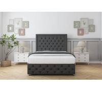 Comfort Winchester Graphite Dumfries Divan Bed Set 2 Drawers Right Side - 54" Floor Standing & 12" Footboard 4'6 Double