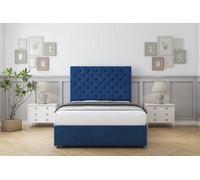 Comfort Winslow Navy Plush Divan Bed Set 4 Drawers - 54" Floor Standing 5' King