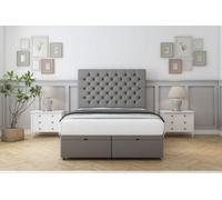 Comfort Winslow Pewter Dumfries Ottoman Bed Base With 54" Floor Standing Headboard 4' Small Double