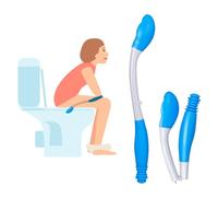 Comfort Wipe Bottom Wiper Toilet Aid 15.7 Inch Foldable Handle for Elderly & Pregnant Women