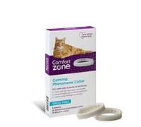Comfort Zone Cat Calming Pheromone Collar, Helps Cats Feel Safe, Happy, Calm, Reduces Stress, Anxiety and Unwanted Behaviours, With Breakaway Feature for Safety, 2 Collar Pack, White