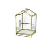 Comfortable 22 Inch Tall Bird Cage Metallic Green Single Level Display Cage Decorative Cage for Parrots, Lovebirds, Parakeets, Finches Practical