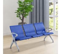 Comfortable 3-Seat Reception Bench with High Backrest & Armrests - Ideal Waiting Room Chairs for Airports Hospitals Lounges and Conference Rooms