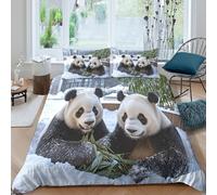 Comfortable 3D Print Microfiber P&a duo Bed Quilt Cover Easy Care Bedding Set w/ Pillowcases Cute animal pair Duvet Cover All Season Breathable for Kids Teens Boys Girls Super king（260x220cm）