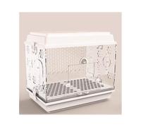 Comfortable Acrylic Transparent Parrot Cage Large Ornamental Birdcage Pull-out Chassis Easy to Clean Practical(White)