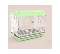 Comfortable Acrylic Transparent Parrot Cage Large Ornamental Birdcage Pull-out Chassis Easy to Clean Practical(Green)