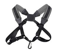 Comfortable Adjustable Saxophone Strap with Double Shoulder Support | Soft Leather Harness for Tenor Sax - for Adults & Children | Metal Hooks for Secure Sax - Grey Big