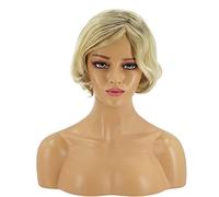 Comfortable and Breathable Inner net Women's Pixie Cut Short Wig Heat-Resistant Synthetic Short Curly Wig Suitable for Daily Gatherings Photo Color,12in (Photo Color 12in)