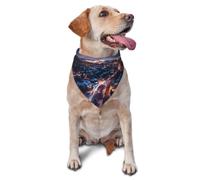 Comfortable and Breathable pet Scarf for Outdoor Walks and Home Feeding | Snowy Scene At Night Printed Pet Scarves Are Comfortable And Breathable For Outdoor Walks And Home Feedings