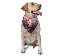 Comfortable and Breathable pet Scarf for Outdoor Walks and Home Feeding | The Lotus In Full Bloom Printed Pet Scarves Are Comfortable And Breathable For Outdoor Walks And Home Feedings