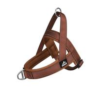 Comfortable and explosion-proof dog harness with triangular design and reflective D ring for large dogs for outdoor use(Brown,L)