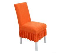 Comfortable and Practical Chair Cover for Restaurants, Jacquard Skirt Design, Soft Polyester, Waterproof for Accidental Spills (orange)