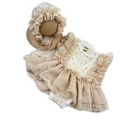 Comfortable and Soft Newborns Jumpsuit Dress Photoshoots Props with Matching Hat Headgear for Special Event Shower Gift
