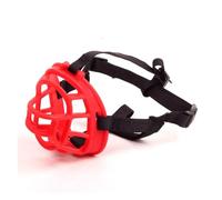 Comfortable and soft silicone large dog muzzle, suitable for medium and large dogs, adjustable and sturdy basket pet mouth(Ordinary Red,4-suit 38-45kg)