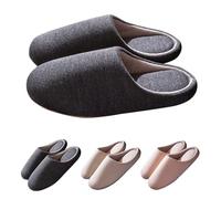 Comfortable and Supportive Women's Men's Home Slippers with Memory Foam Terry Cloth Lining Non-Slip Soft Bottom Outsole Slipper Travel Hotel Spa Party Guest Swimming Pools Travel Footwear Grey