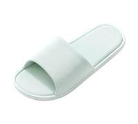 Comfortable Ankle Strap Flat Sandals for Women Women Couple Shoes Solid Color Non Open Toe Slippers Summer Home Bathroom Platform Slippers Indoor Outdoor Size 7 Womens Black (Green, 5)