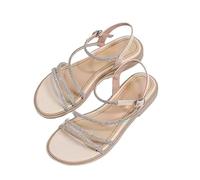 Comfortable Ankle Strap Flat Sandals for Women Women's Sandals Summer Style Roman Shoes Beach Shoes Outdoor Wear Fashionable All Soft Sole Casual Black Sandal Heels Womens Wide Fit (White, 35)