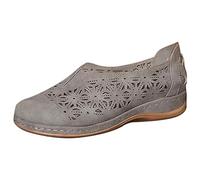 Comfortable Ankle Strap Flat Sandals for Women Women's Shoes Summer Open Toe Flat Hollow Breathable Single Shoes Roll Back Wide Fit White Sandals Size 5 Sandal (Grey,5)