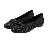 Comfortable Ballet Flats Women's Wide Feet Breathable Slippers Lightweight Mesh, black, 8.5 UK