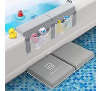 Comfortable Bath Kneeler and Elbow Kneeling Rest Pad for Baby Bathing Parents - Painless Foam Mat with Toy Organizer Pockets - Quick Drying, Foldable, Non-Slip for Baby and Toddler Bathing