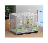 Comfortable Bird Cage Household Large Parrot Special Cage Small Bird Cage Pigeon Cage Practical(White)