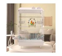 Comfortable Bird Cage Parrot Cage Large Horizontal Wire Special Home Easy to Clean Ornamental Luxury Villa Practical(White)