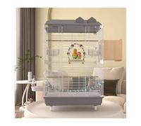 Comfortable Bird Cage Parrot Cage Large Horizontal Wire Special Home Easy to Clean Ornamental Luxury Villa Practical(Gris)