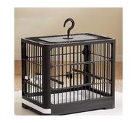 Comfortable Bird Cage Parrot Home Large Bird Cage Breeding Special Portable Take-out Viewing Cage Practical(Black)