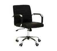 Brent Black Leather Effect And Chrome Home Office Chair Premier Housewares Black One Size