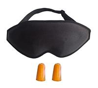 Comfortable Black Sleep Eye Cover Set with Earplug Stereoscopic Blindfold Kit for Night Sleep and Lunch Break