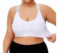 Comfortable bra with front closure for everyday wear. Perfect for casual outfits and easy to pair with T-shirts and jeans. Versatile for all seasons. Includes detailed size guide, White, 6XL
