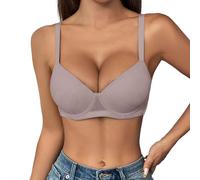 Comfortable Bras for Older Ladies Sexy Deep V Plunge Underwire Support Bras 2 Sizes Bigger Boost Bra Super Maximise Push Up Thick Padded Bombshell VS add 2 Cups Assets Full Effect Khaki