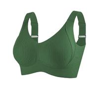 Comfortable Bras for Women UK Adjustable Wide Strap Padded Ribbed Wireles Sports Everyday Bra Comfy Soft Full Coverage Bralettes Underwear Non Wired Push Up Support Seamless Bra