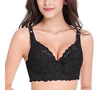 Comfortable Bras for Women Uk - Bras for Women Womens Sexy Lace Gathered Bra Straps Breast Cup Underwear (no Underwire)