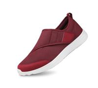 Comfortable Breathable Men's Slippers with Non-Slip Sole - Ideal for Everyday Leisure Travel Barefoot Design Soft Outsole Lightweight Slip-On Trainers for Wide Feet, Wine Red, 7 UK