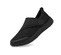 Comfortable Breathable Men's Slippers with Non-Slip Sole - Ideal for Everyday Leisure Travel Barefoot Design Soft Outsole Lightweight Slip-On Trainers for Wide Feet, black, 7 UK