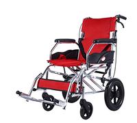 Comfortable Breathable Wheelchair - One Click Folding Self Propelled, 220 Lbs Capacity, Manual Trolley, Big Wheels
