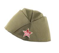 Comfortable Canvas Russian Garrison Hat With Five Pointed Star For Dancing Party And Stage Show Cosplay Props Headwear Russian Styles Hat